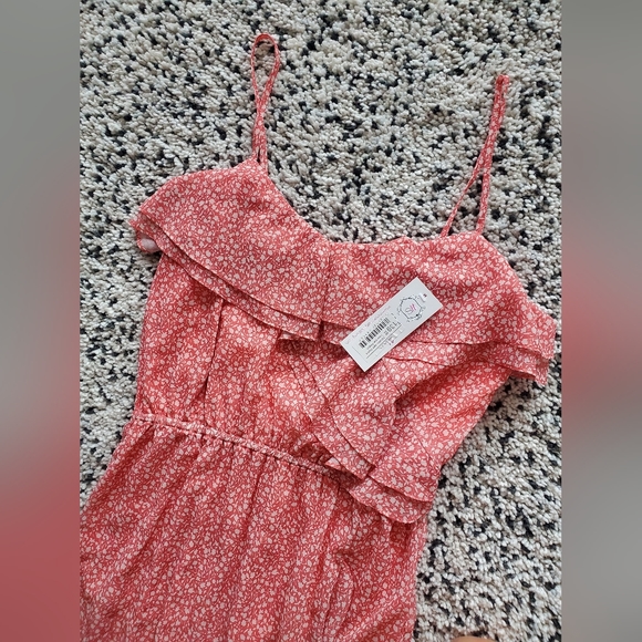 Summer maxi dress in coral and floral - Picture 4 of 5